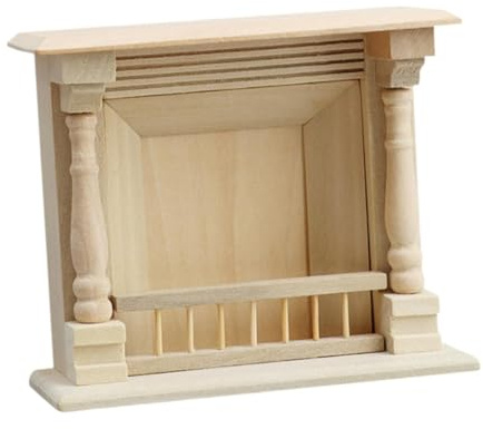 wueiooskj Cheminée Miniature pour Maison de poupée, décoration de cheminée Miniature, Meubles Rangement en Bois, 112 Ornements en Bois, modèle pour Maison poupée à l'échelle 1/12