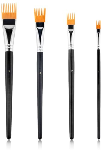 Xgvzs Juego de 4 pinceles para artistas, pinceles de pintura, peine para pintura acrílica, perfecto para principiantes y artistas experimentados