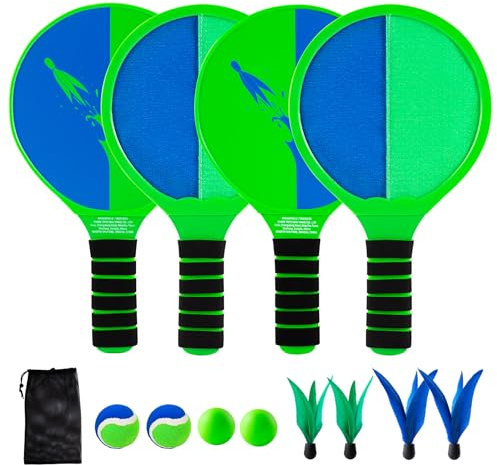 U&C Planet Beachball Set Klettball & Paddleball Spiel für Kinder&Erwachsene