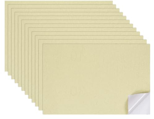 QUARKZMAN 12 Hojas De Papel Tapiz para Casa De Muñecas En Miniatura Patrón De Seda PVC Autoadhesivo para Paredes Y Pisos Decoración De Pared Mini 30 X 20 Cm Beige