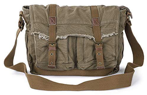 Gootium Canvas Messenger Bag - Vintage Umhängetasche Fransen Stil Satchel, armee-grün (Grün) - 80808AMG