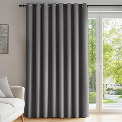 Deconovo eyelet curtain sovrumsgardin mörkläggningsgardin, 214x254 cm (höjdxbredd), ljusgrå, 1 bit