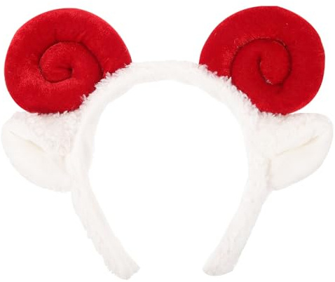 Amosfun Rotes Schafhorn Haarband – Lustiges Stirnband Für Karneval Halloween Und Kostümpartys Ideal Für Gesichtsbehandlungen Und Make-up-Anwendungen