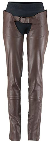 HORZE Blake Genuine Leather Full Chaps - Adjustable Riding Protection Brown