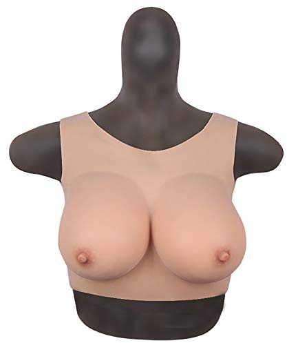 FSYH Silikon Brustplatten - Fake Breast Form Enhancers Runder Kragen füR Crossdresser Transgender Mastektomie Cosplay Bra,Weiß,Cup B