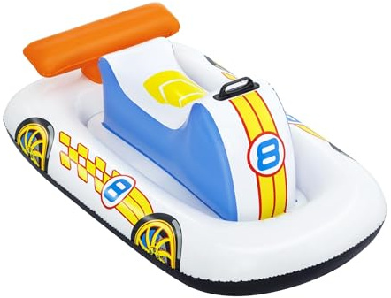 Bestway Sports Car Ride On, Kids Inflatable Pool Float Toy with Handles, Large Inflatable Pool Float, Red and White,One Size,41480