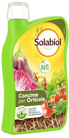 Solabiol Concime Liquido Biologico per Orto, Frutta, Fiori con Tecnologia Natural Booster che Stimola lo Sviluppo Radicale, dei frutti e dei Fiori, 1L