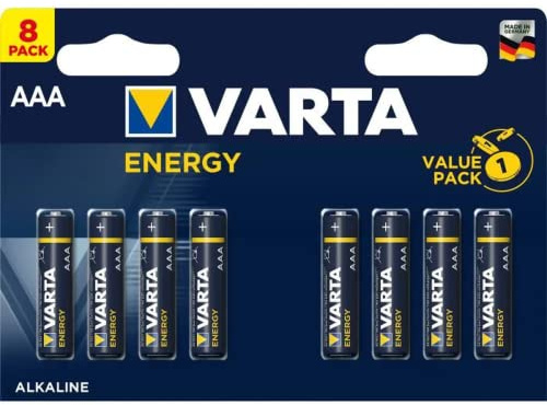 Pack de 8 Piles Alcaline AAA / 1,5V Varta LR03/4