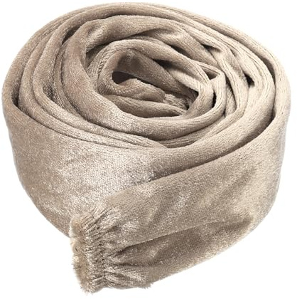 PATIKIL 70.9 Pouce Lustre Chaîne Couverture, Chaîne Protection Manchon Lavable avec Fermeture à Glissière pour Lustre Éclairage Fils, Abricot