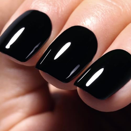 Ozzeal Gel Polish,1 Pcs 15ml Black Gel Nail Polish Soak off LED UV Gel Nail Polish Art Starter Manicure Salon DIY Nail Gel Polish at Home for Girl Women