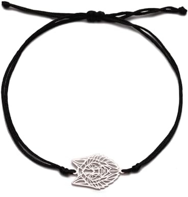 TEAMER Lupo Bracciale Volpe Bracciale Delfino Cera Corda Chian Bracciale in acciaio inox animali gioielli per le donne