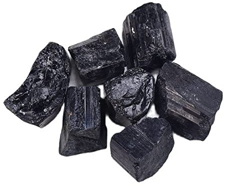 ESHALS Natürlicher schwarzer Turmalin-Kristall, rauer Stein, Kies, Stein, Heimdekoration Voller Textur (Size : 50g)
