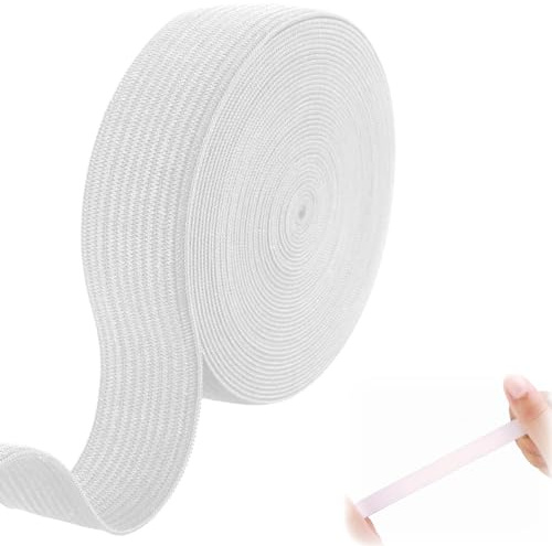 Costura elástica, banda elástica plana, costura elástica, cintas elásticas de costura, ancho de 2 cm de largo, 10 m, cinta elástica para coser, cinta elástica, para manualidades, ropa, pantalones