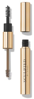 EasyBrow Soft Brown from Sculpted by Aimee - Travel-Friendly, Double-Ended, Vegan 2-in-1 Tinted Fibre or Clear Eyebrow Gel with Spoolie