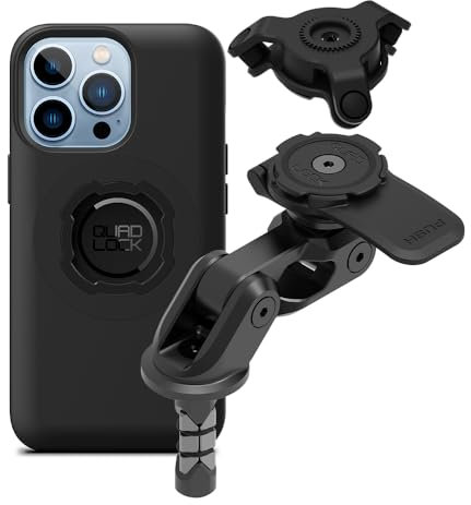 QUAD LOCK Gabelschaft-Handyhalterung für Motorrad PRO mit Vibrationsdämpfer und MAG-Hülle für iPhone 13 Pro