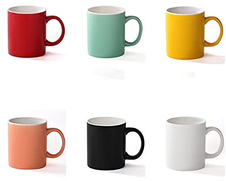 UHJKLA Kaffeefarben, Keramikanzug mit flachem Boden, leuchtend mehrfarbig, Geschenk für die Familie, Porzellan für Kaffeetassen, Teetassen