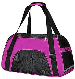 siduytin Haustier Tragetasche Oxford Stoff, atmungsaktives Mesh, Komfort, Handtasche, Wandern, Auto, Flugzeug, Zug, Tragetasche mit Griff, L