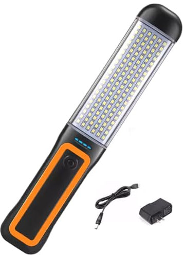 JSFLRRAZ Lámpara de Trabajo Recargable Lámpara de Inspección LED Linternas Magnéticas Linterna Portátil con Gancho Giratorio de 360 Grados para el Hogar Trabajo Uso de Emergencia(Yellow)