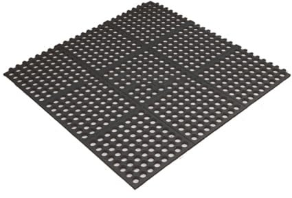 Interlocking Anti-Fatigue Rubber Mat Tiles, Commerical Heavy Duty Anti-Skid Mat for Resturant Kitchen Bar Garage Garden Industral Indoor Use(Thk15.5cm/0.61in)