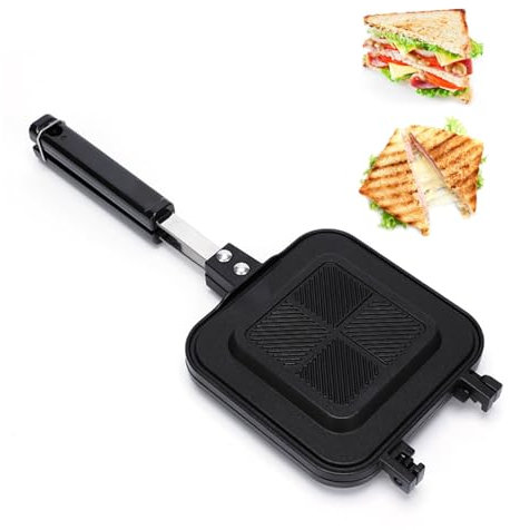 Grill Pan, en Alliage D'aluminium à Double Face Stovetop Maker pour la Cuisine Intérieure ou Activités de Plein Air
