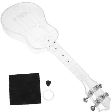 TOYANDONA Data [ Ukulele 21 Pollici Trasparente Da, Strumento a Corda Per Ragazzo Ragazza e Adulti, Plettri e Corde Di Ricambio, Suono Chiaro e Materiali Ecocompatibili Per Uso Educativo e Ricreativo