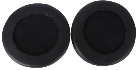 HOMSFOU Par Almohadillas para Auriculares de Repuesto cojín de Cuero sintético Auriculares sobre la Oreja Auriculares con micrófono Cojines de Auriculares Orejas Auriculares Negros Black