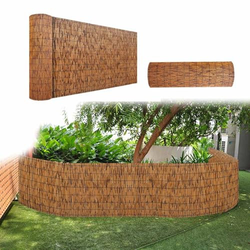 Zhixubah Natürlicher Schilfrohr-Zaun Schilfrohrmatte Schilfmatten Sichtschutz 200x600 180x300 90x300 Dekorative Zäune Für Hinterhof Terrasse Garten Balkonsichtschutz Windschutz Sonnenschutz