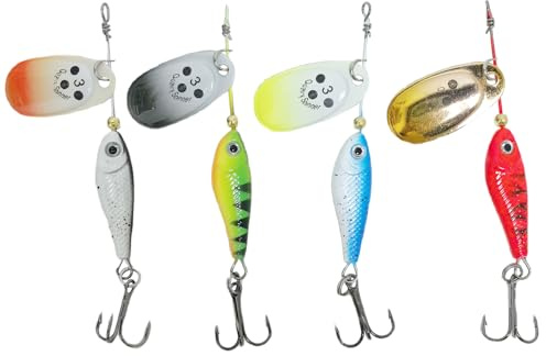 4 Pack Fishing Lures Spinners Minnow Bass Sea Trout Salmon Pike Sprat Spoon Jig Realistic Lifelike Sandeel Bright Trebble Hook Rig Action Swimbait Saltwater Freshwater Sea Trout Pollock Mackerel 3D