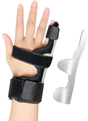 NIRJIK Attelle Pouce Orthèse Pouce Pour Mains Gauche Et Droite - Fixation Du Pouce Et Support Du Poignet Avec Attelle De Doigt Pinky Pour Fractures, Arthrite Et Tendinite