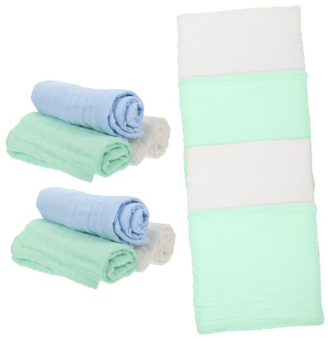 WEKAMOS 10 piezas Toallas de Muselina para Bebés Suaves y sin Aditivos Fluorescentes Pañitos Absorbentes para Recién Nacidos y Toallas para para Piel Infantil