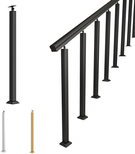 Corrimano regolabile in ferro battuto nero per scale interne/esterne 100,1 cm di altezza antiruggine e resistente alle intemperie facile installazione rotazione a 270° perfetto per terrazze e balconi