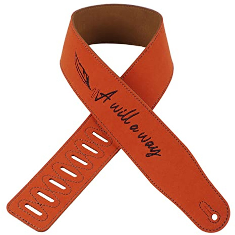 Gitarrengurt Verstellbares Weitgurt Wildleder Ledergürtel Für E Gitarren Bass Mit Stickmuster 10 Schnalle Löchergürtel Männergürtel Frauen Männer