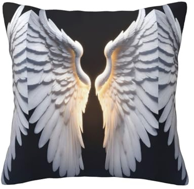 GUOLGP Angel Wing Print Comfortable Decor Pillow Covers Invisible Zipper Cushion Cases Office Living Room