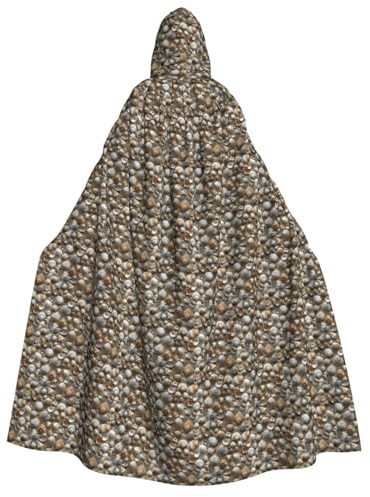 Conchas con estampado de arena, unisex, para adultos, con capucha, cómodo, capa cosplay, disfraz de Halloween, Navidad, carnaval