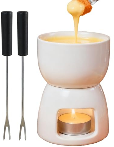 Dqsgiqe Mug À Fondue Au Chocolat, Céramique Tasses À Fondue Au Chocolat avec 2 Fourchette | Tasse À Fondre Le Fromage, pour Fromage Trempette Dîner Mariage Fête Rendez-Vous Anniversaire