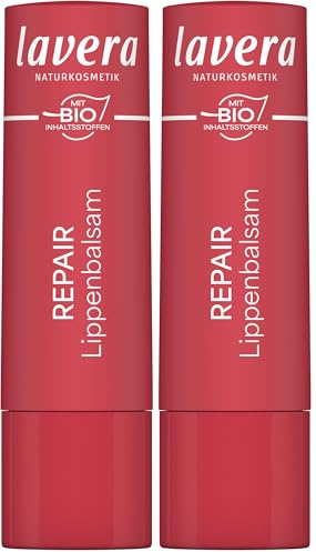 lavera Repair Lippenbalsam - Sofort-Hilfe -schützt vor Austrocknung - intensive Pflege & nachhaltiger Schutz - Naturkosmetik - 1 Stück (Packung mit 2)
