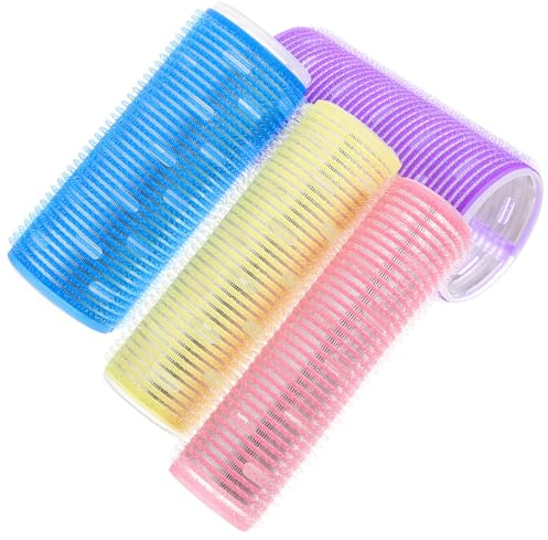 Toyvian Bigoudis pour Cheveux Longs 4pcs Feuille en Aluminium et Fixation Auto-adhésive, Design Allongé pour Chaleur Uniforme et Coiffure Facile Quotidien