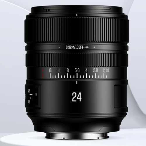 Brightin Star AF 24 mm F1.8 fullformat-vidvinkelobjektiv med automatisk fokusering – för E-månader – med STM-motor, de-clicked bländarring och Super IMC beläggning