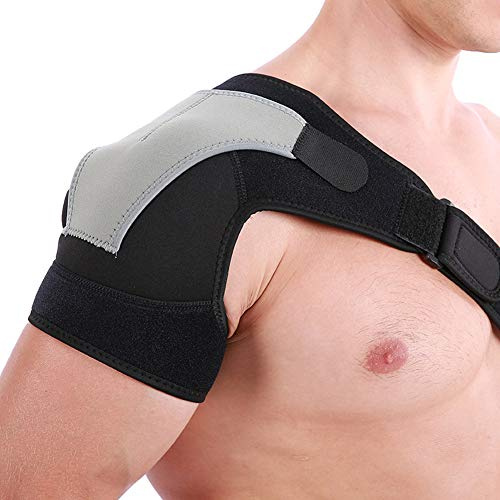 Tomantery Protector de Hombro Ajustable Soporte de Hombro Derecho para Entusiastas del Tenis y el Fitness Gris