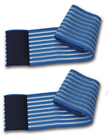 2 blaue elastische Bänder universell verstellbar mit Klettverschluss Länge 80 cm für Elektrostimulationselektroden Iontophorese