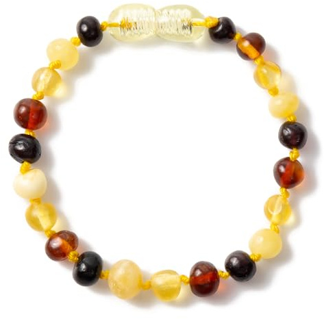 ZHAOXIA Ambre Bracelet/Cheville(Unisex)(Multicolor) - 14cm - 100% Plus Haute Qualite Certifie l'Ambre la Baltique Authentique Bracelet