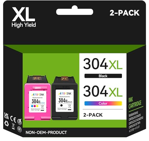 304XL Ink Cartridges Combo Pack, 304 Ink Cartridge Replacement for HP 304 Ink Cartridges Black and Colour, Printer Ink 304 XL for Envy 5020 5010 5030 5032 DeskJet 2600 2630 2620 3720 2632 3762 3760