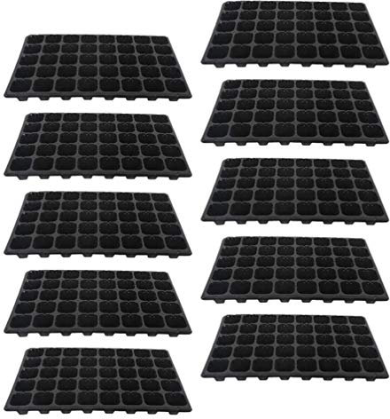 10 Pz 40 Celle Starter Vassoio con Fori di Drenaggio Piante Vassoio di Semina Tappi di Germinazione in Plastica per Piantare Serra Wheatgrass (Nero)