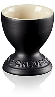 Le Creuset Steinzeug Eierbecher mit Stand-Fuß, 9 g, 5.3 x 5.3 x 5.9 cm, Schwarz matt, 81702000000099