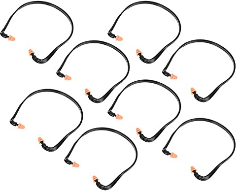 POPETPOP 8pcs Silicone Banded Ear Plugs Shooting Ear Plugs Reusable Hearing Protection Construction for Work Noise Reduction, Black1, 14X13.5CM