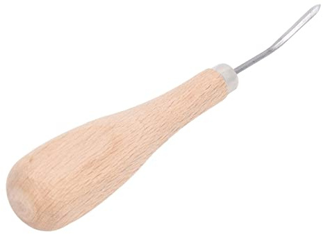 Curved Stitching Awl , Professional Design Awl Punch Fine Grinding Beech Handle Fine Workmanship for Leather Punching for Household
