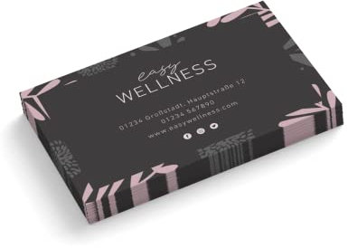 Visitenkarten personalisiert | Design Wellness | 1-seitig | Querformat | Menge + Farbe + Papier zur Auswahl | selbst gestalten | hochwertiger Druck | 350 g Qualitätsdruck (Rot, 500 Stück)