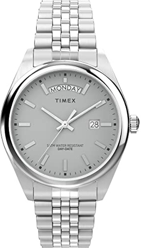 Timex Orologio da Uomo Trend, 41 mm, cinturino in Acciaio INOX Con quadrante Grigio e cassa in Acciaio INOX TW2V67900