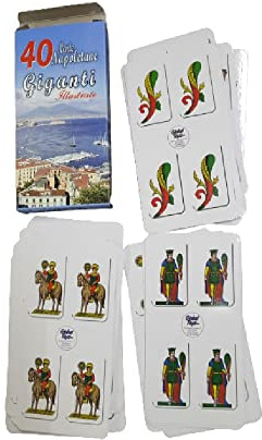 BLUSUPERSHOP Mazzo Carte NAPOLETANE GIGANTI 18,5X10 CM NAPOLI Scopa BRISCOLA SCOPONE SCIENTIFICO TRESSETTE