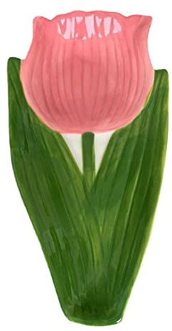 8~9 inch Ceramic Salad Plates, Dinner Plates, Pasta Dessert Plates Serving Trays for Appetizer, Sushi, Fruit (Tulip)